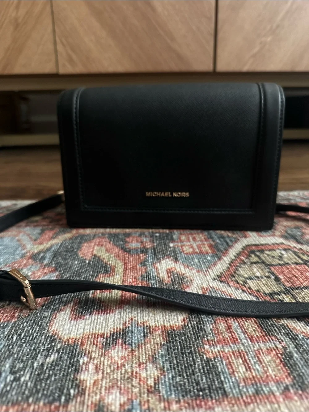 Michael Kors Black Crossbody with Gold Logo